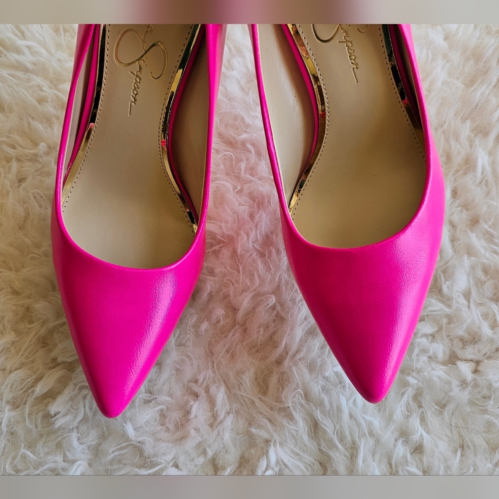 Jessica Simpson Hot Pink Pointed Toe Stiletto Heels - Picture 7 of 12